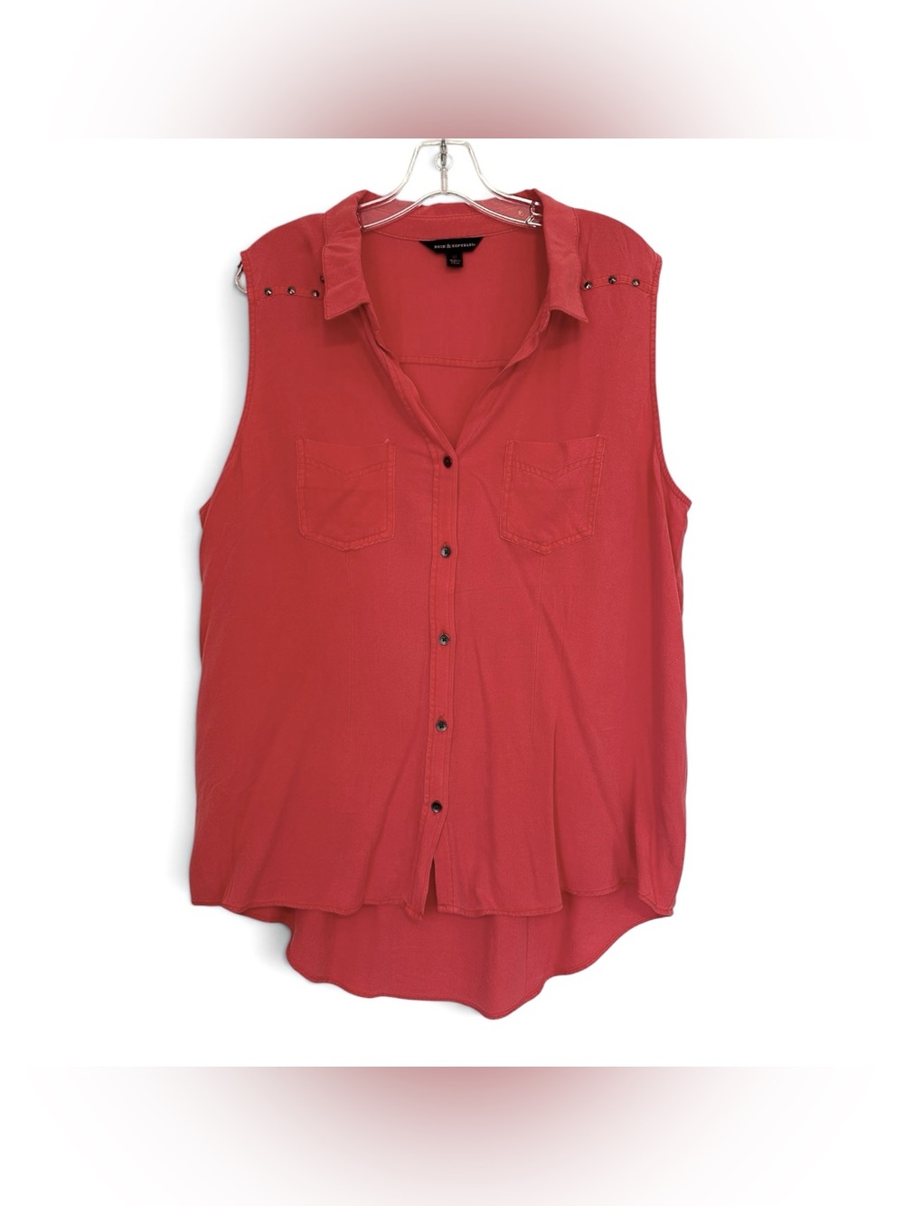 Rock & Republic Women's Sleeveless Studded Blouse - XL